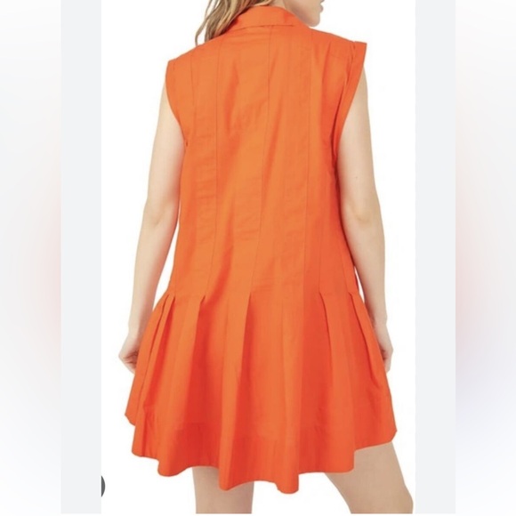 Free People Orange Poplin Collared Dress - Picture 3 of 7